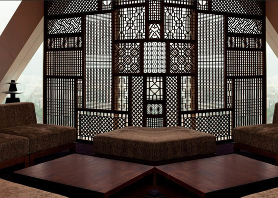 Cina Panel Layar Logam Dekoratif Vertikal / Multi Lipat Pola Khusus pemasok